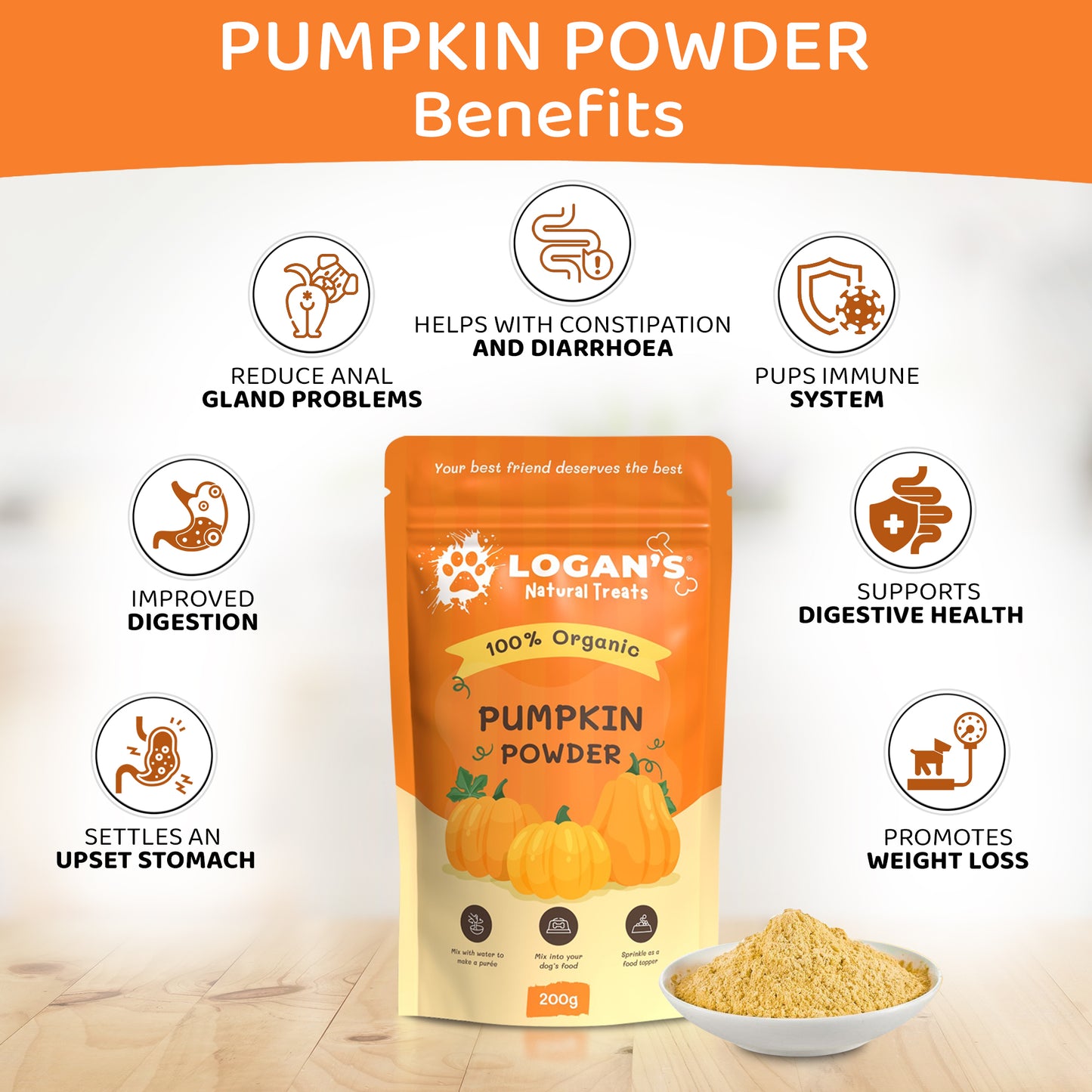 Organic Pumpkin Powder | Pet Pumpkin Powder | Logan’s Natural Treats