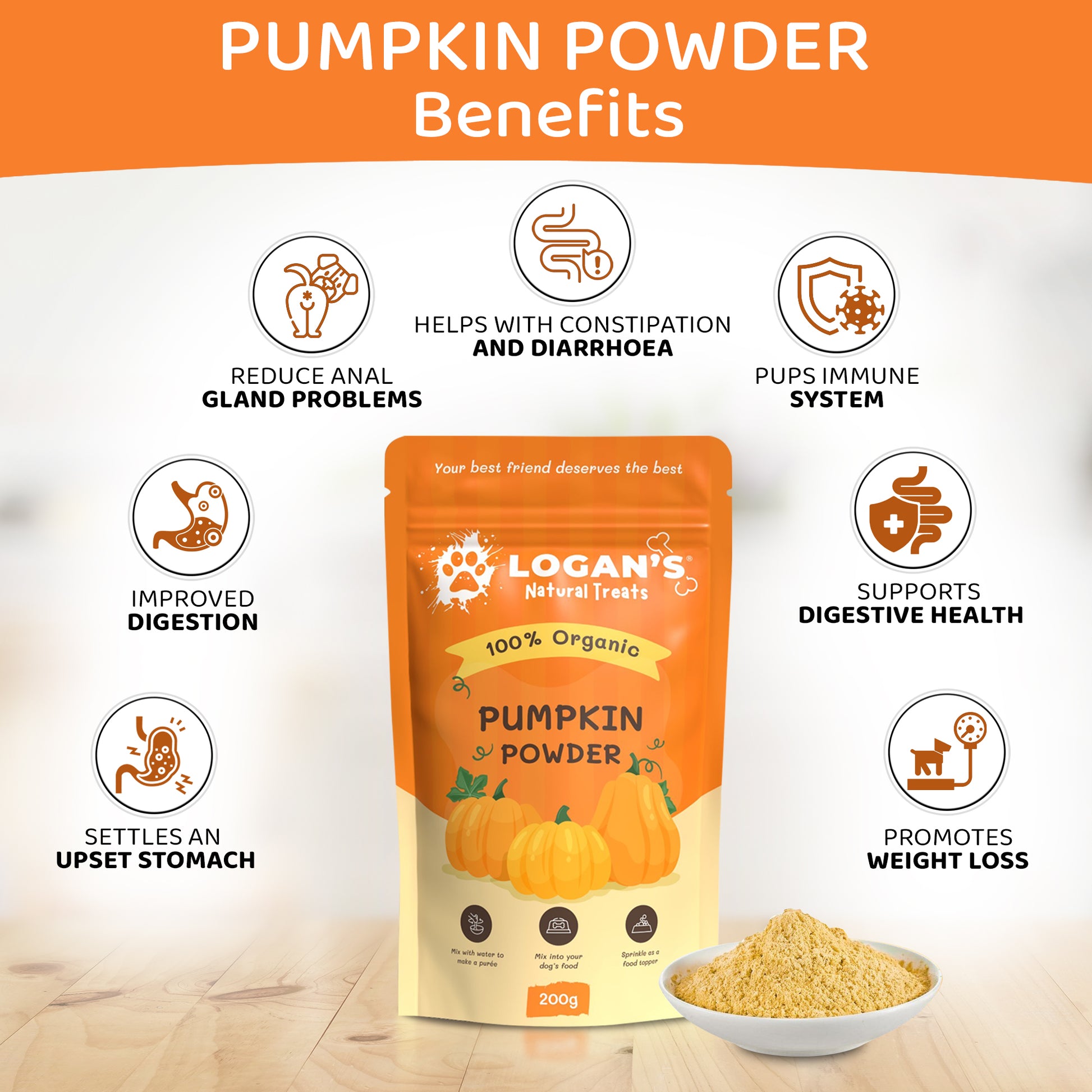 Organic Pumpkin Powder | Pet Pumpkin Powder | Logan’s Natural Treats