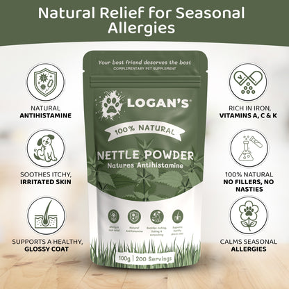 Nettle Powder – Natural Antihistamine for Dogs & Cats