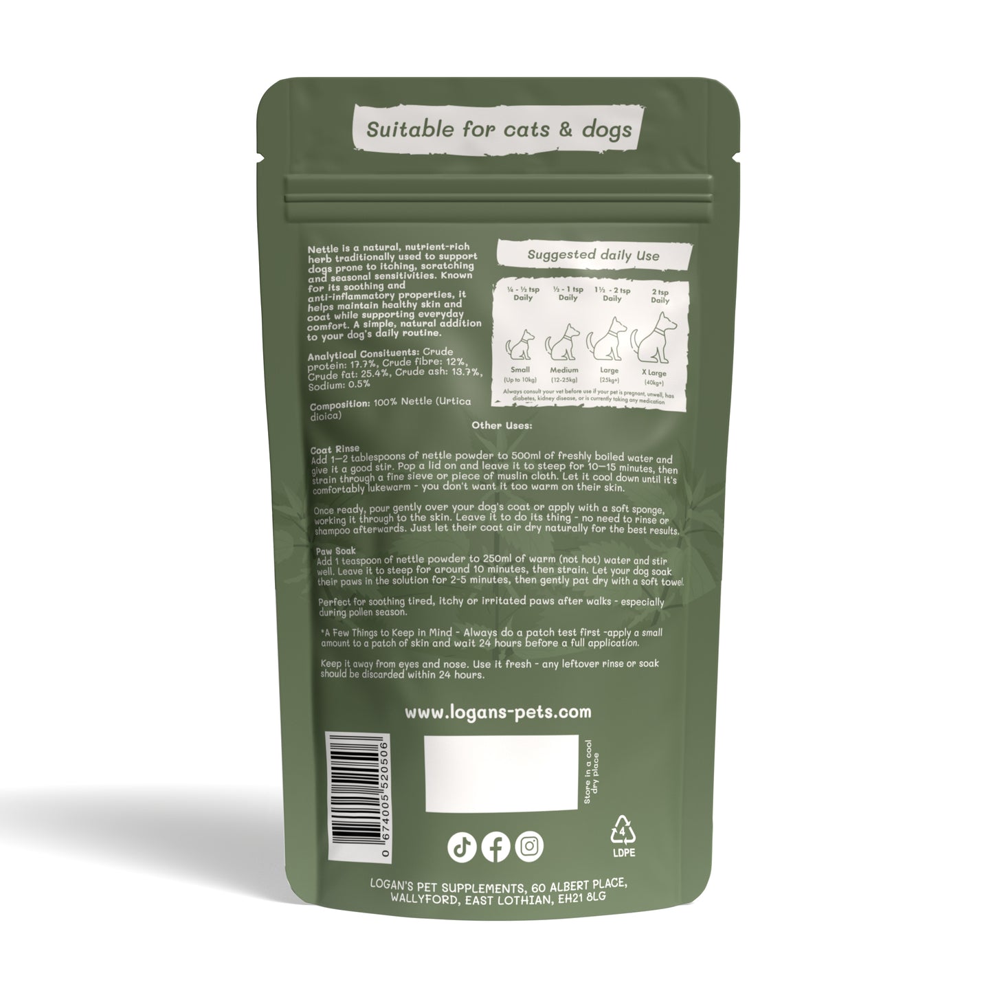 Nettle Powder – Natural Antihistamine for Dogs & Cats