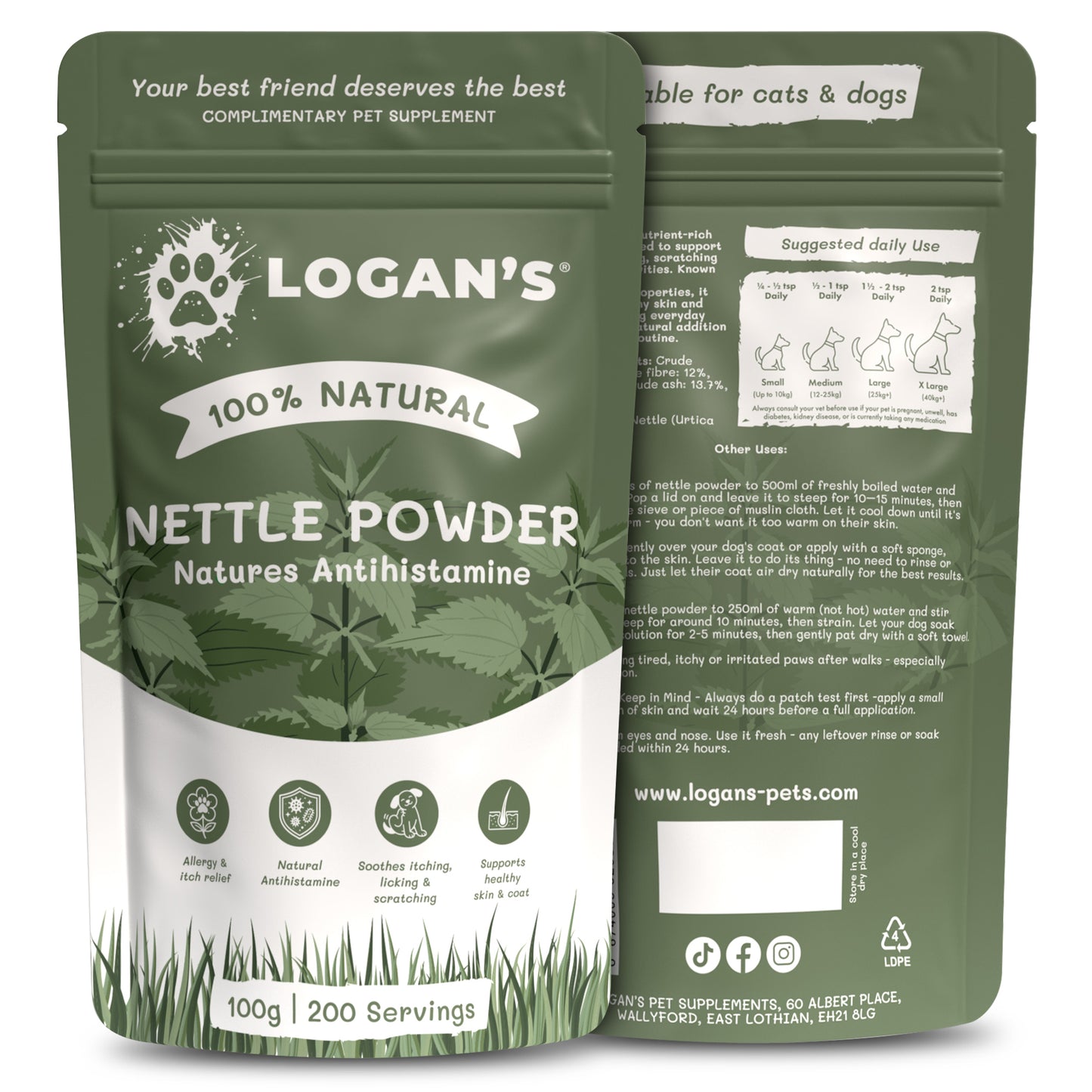 Nettle Powder – Natural Antihistamine for Dogs & Cats